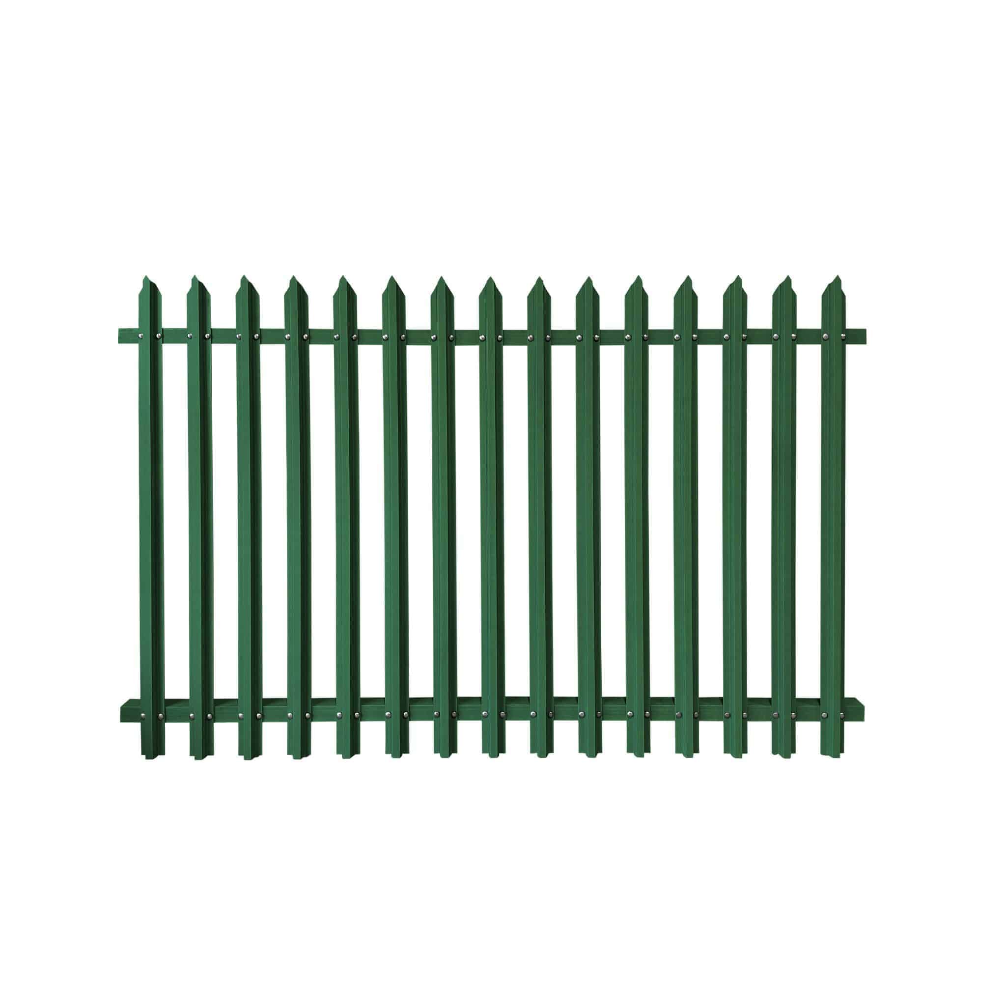 1.8m High x 2.72 Wide Green Fence Panel Engineered Composites