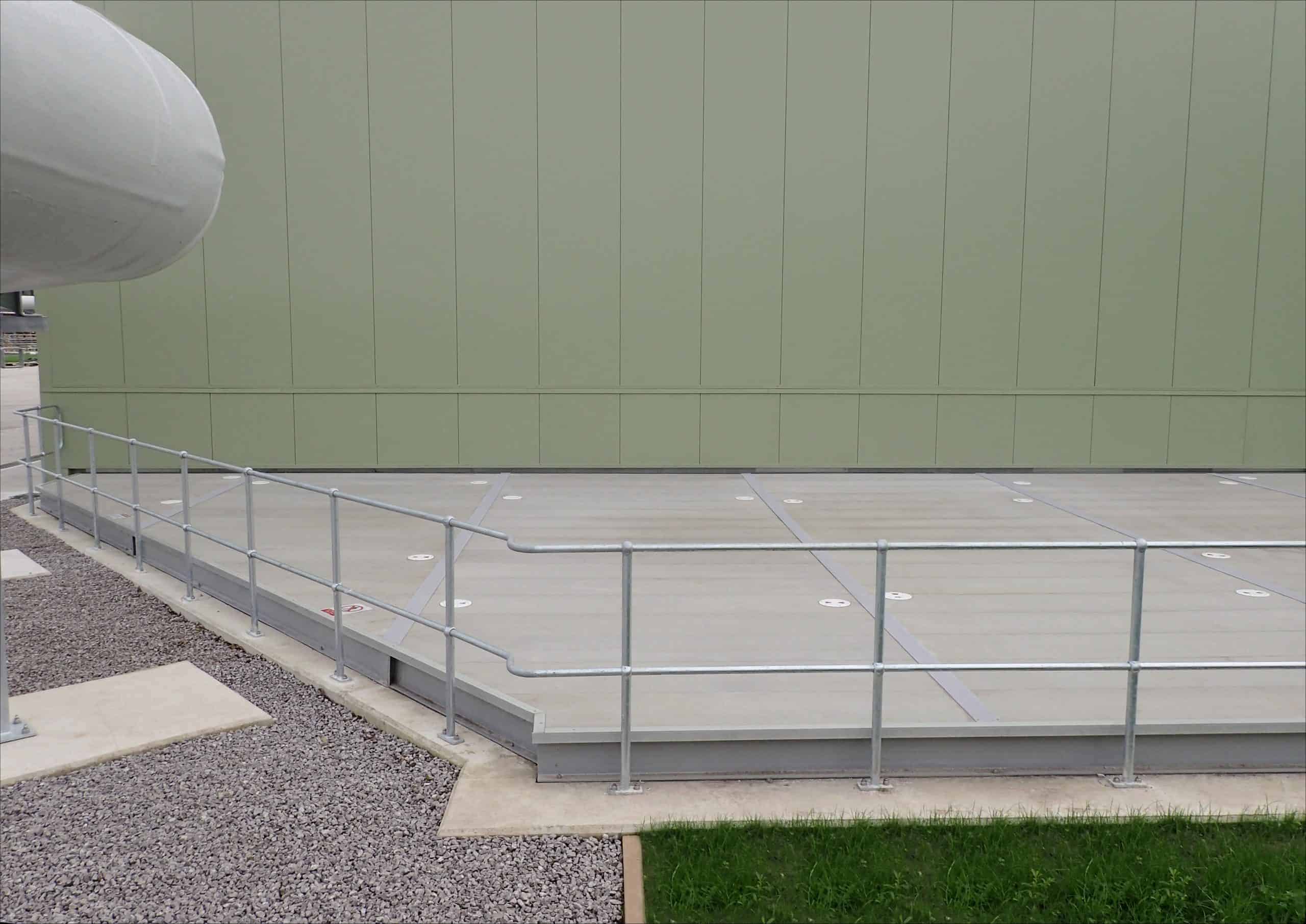 walkway with anti slip grp flooring